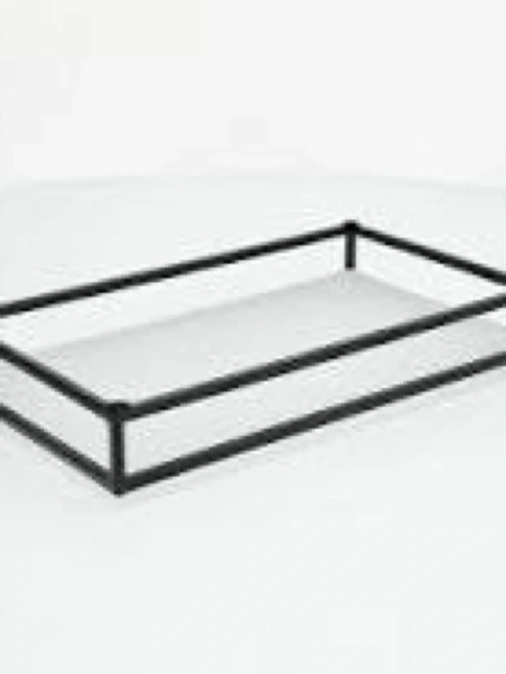 NEW Better Homes & Gardens Ribbed Glass and Metal Tray, White with Black Accents